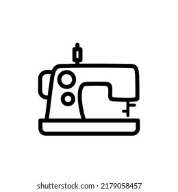 Electric sewing machine line icon. linear style sign for mobile concept and web design. Sewing machine outline vector icon. Symbol, logo illustration. Vector graphics