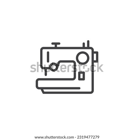 Electric sewing machine line icon. linear style sign for mobile concept and web design. Sewing machine outline vector icon. Symbol, logo illustration. Vector graphics