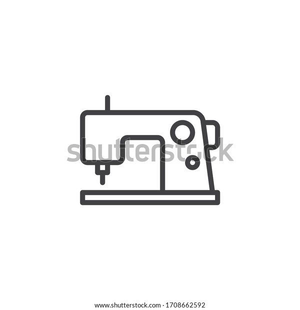 Electric sewing machine\
line icon. linear style sign for mobile concept and web design.\
Sewing machine outline vector icon. Symbol, logo illustration.\
Vector graphics