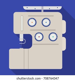 Electric sewing machine, overlock. Sewing and equipment single icon in flat style vector symbol stock illustration web.
