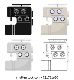 Electric sewing machine, overlock. Sewing and equipment single icon in cartoon style vector symbol stock illustration web.