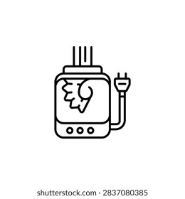 Electric sharpener line icon for home appliances, household equipment, stationery, electrical devices, school supplies, office tools, web, mobile apps, and infographic design, isolated