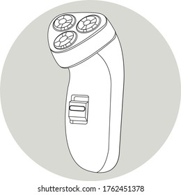 
Electric shaver draws lines in vector