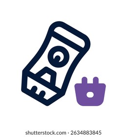 ícone duotônico de barbeador elétrico. Ícone vetorial moderno e elegante para sites, aplicativos móveis, materiais de marketing e design corporativo. Totalmente dimensionável e pronto para uso.