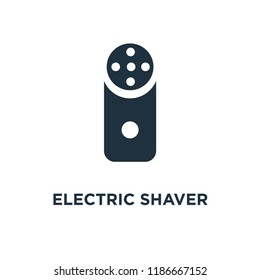 Electric shaver icon. Black filled vector illustration. Electric shaver symbol on white background. Can be used in web and mobile.