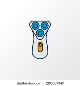 Electric shaver icon colored line symbol. Premium quality isolated appliance element in trendy style.