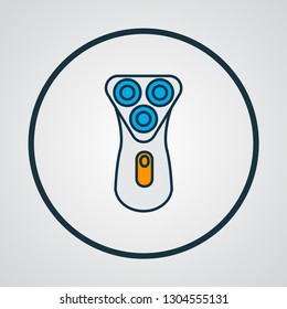 Electric shaver icon colored line symbol. Premium quality isolated appliance element in trendy style.