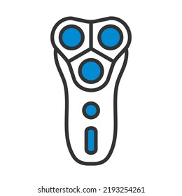 Electric Shaver Icon. Editable Bold Outline With Color Fill Design. Vector Illustration.