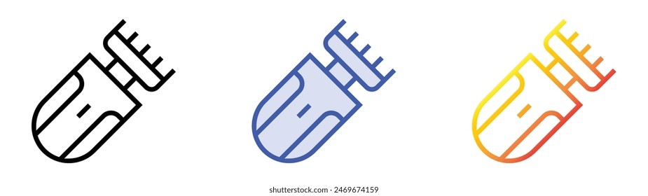 electric shaver icon. Linear, Blue Fill and Gradient Style Design Isolated On White Background