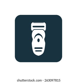 electric shaver icon Rounded squares button, on white background 