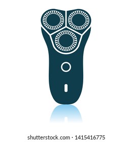 Electric Shaver Icon. Shadow Reflection Design. Vector Illustration.