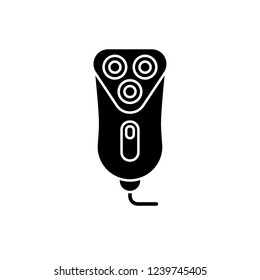 electric shaver icon vector. barbershop icon glyph style