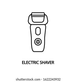 electric shaver line icon. Hair removal equipment pictogram. Editable Strokes.