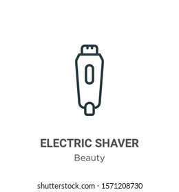 Electric shaver outline vector icon. Thin line black electric shaver icon, flat vector simple element illustration from editable beauty concept isolated on white background