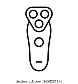 Rasoir électrique à trois lames circulaires. icône Image vectorielle. Trait modifiable.