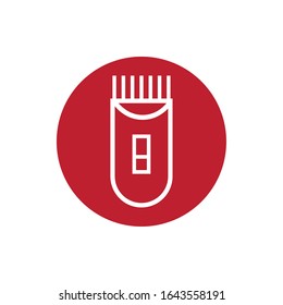 electric shaving machine barber block style vector illustration design