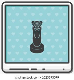 Electric shaving machine flat vector icon.