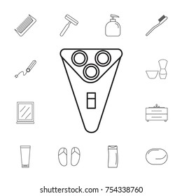 electric shaving machine icon. Set of bathroom icons. Signs, outline symbols collection, simple thin line icons for websites, web design, mobile app, info graphics on white background
