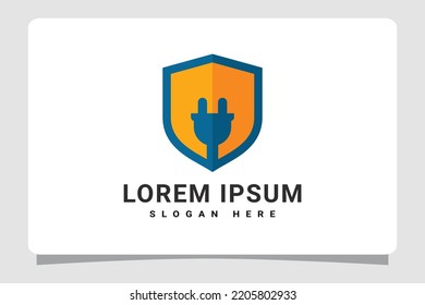 Electric Shield Logo Template Design Inspiration