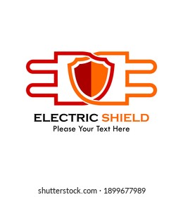Ilustración de la plantilla del logotipo del escudo eléctrico