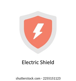 Electric Shield vector Flat Icons. Simple stock illustration stock illustration