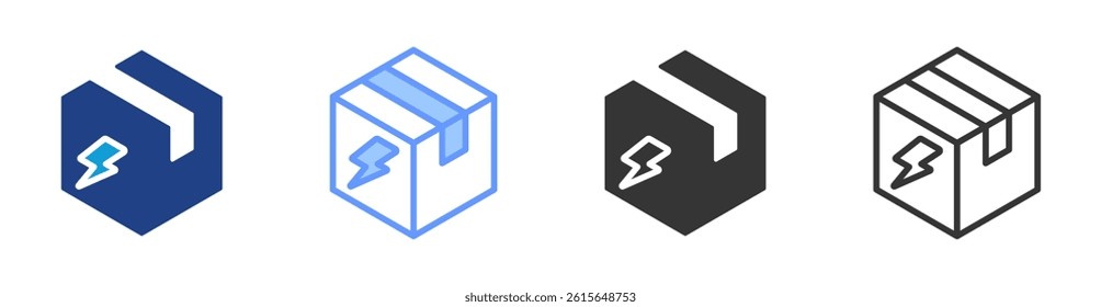 Electric Shipping icon set multiple style collection