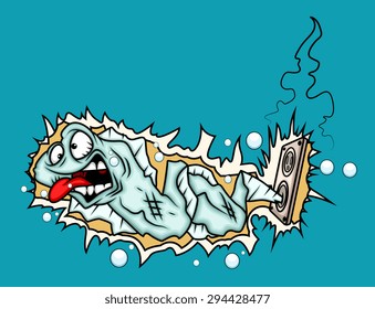 Electric Shock Cartoon Eel Fish Stock Vector (Royalty Free) 294428477