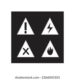 Symbol für elektrische Schockgefahr Hochspannungsstoßwarnzeichen mit elektrischem Blitz. Warnung, Gefahr, gelbes Dreieckszeichen. Vektorgrafik.