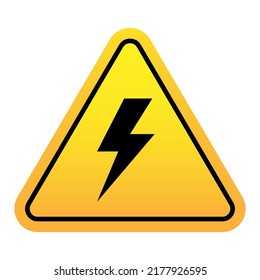 Electric shock hazard vector sign isolated on white background