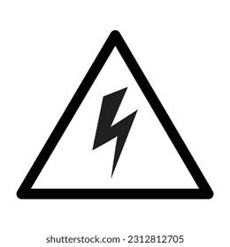 Electric shock hazard vector sign isolated on white background