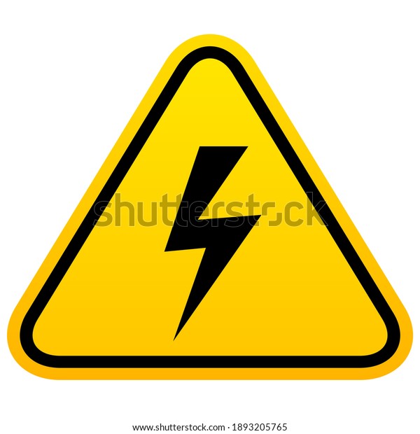Electric shock hazard vector sign isolated on\
white background