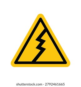 Electric shock hazard warning sign high voltage safety symbol icon danger area Vector, illustration