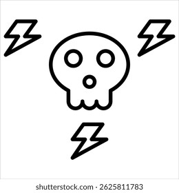 Ícone de choque elétrico. Ilustração de Contorno de Vetor Simples