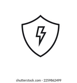 electric shock protection shield icon vector design template