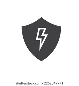 electric shock protection shield icon vector design template