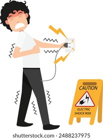 Electric shock risk caution sign.