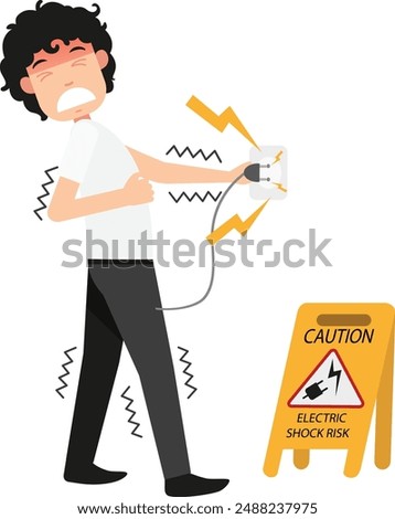 Electric shock risk caution sign.