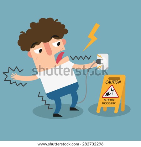 Electric shock risk caution sign.