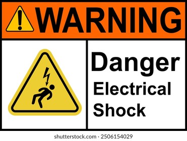 Señal de choque eléctrico. Señal de advertencia del cable de alto voltaje. Equipo de alta tensión. Precaución, no toque el cable. Advertencia de peligro eléctrico. No abra el panel eléctrico.