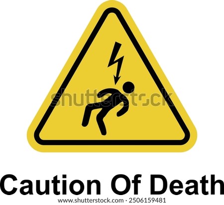 Electric shock sign. High voltage cable warning sign. High voltage equipment. Caution, do not touch the cable. Warning electrical hazard. Do not open electrical panel.