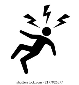 Electric shock vector icon isolated on white background