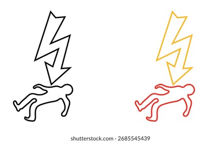 Electric shock warning  icon. Vector illustration. EPS 10