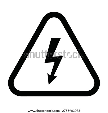 Electric shock warning sign with lightning bolt