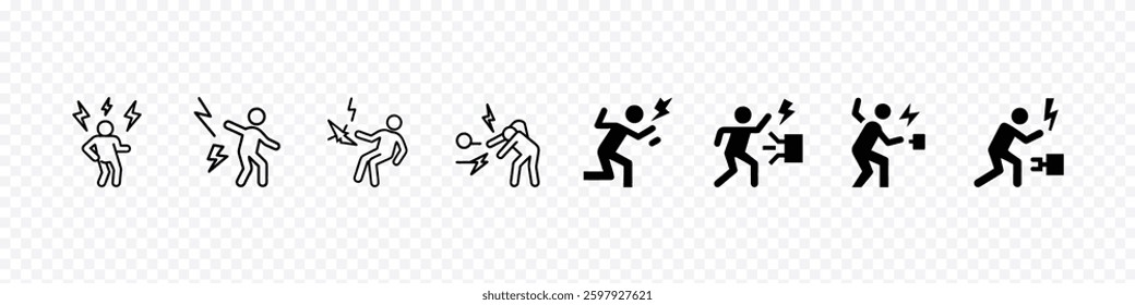 Electric Shock Workplace Hazard icon, electric shock safety signs hazards icon