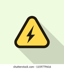 Electric shock yellow sign icon. Flat illustration of electric shock yellow sign vector icon for web design