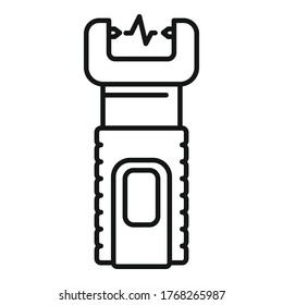 Electric shocker icon. Outline electric shocker vector icon for web design isolated on white background