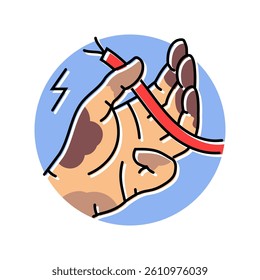 electric shocks household injury accident color icon vector. electric shocks household injury accident sign. isolated symbol illustration