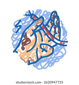 choques elétricos acidente de ferimento doméstico doodle ícone esboço vetor. choques elétricos sinal de acidente de ferimento doméstico. símbolo isolado ilustração