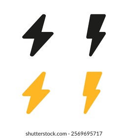 Electric sign. Flash logo. Lightning shape vector set. Electricity icon. Flash icons isolated 