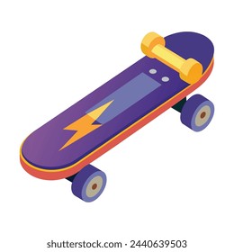 Electric skateboard 3d shape isoleted vector illustration